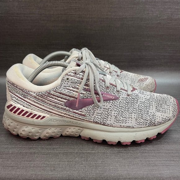 Brooks Shoes - Brooks Adrenaline GTS 19 Women’s Size 10 Grey Purple Athletic Running Shoes